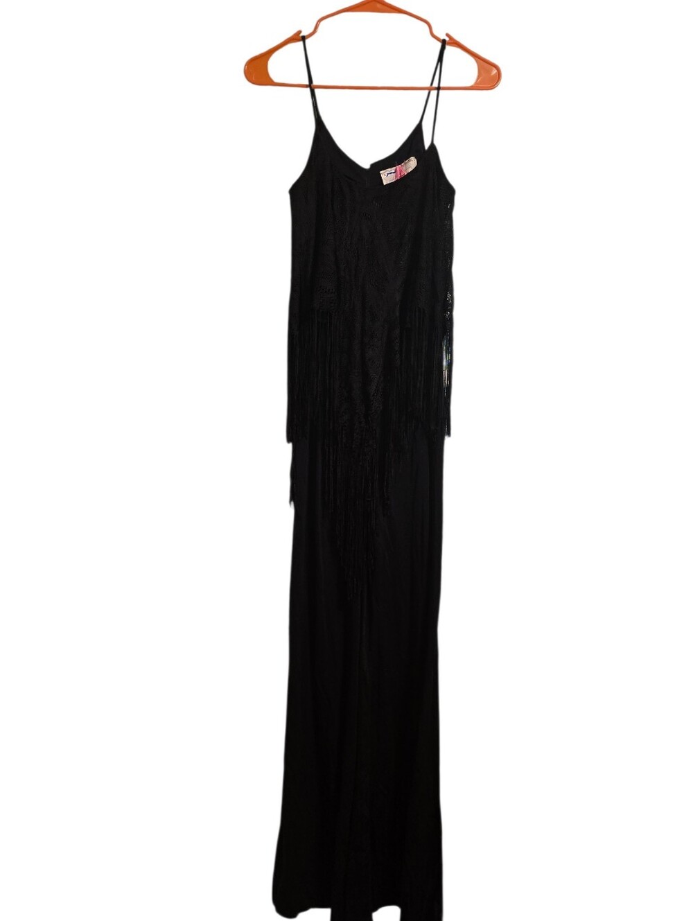 Vintage | 70s Black Fringe Jumpsuit